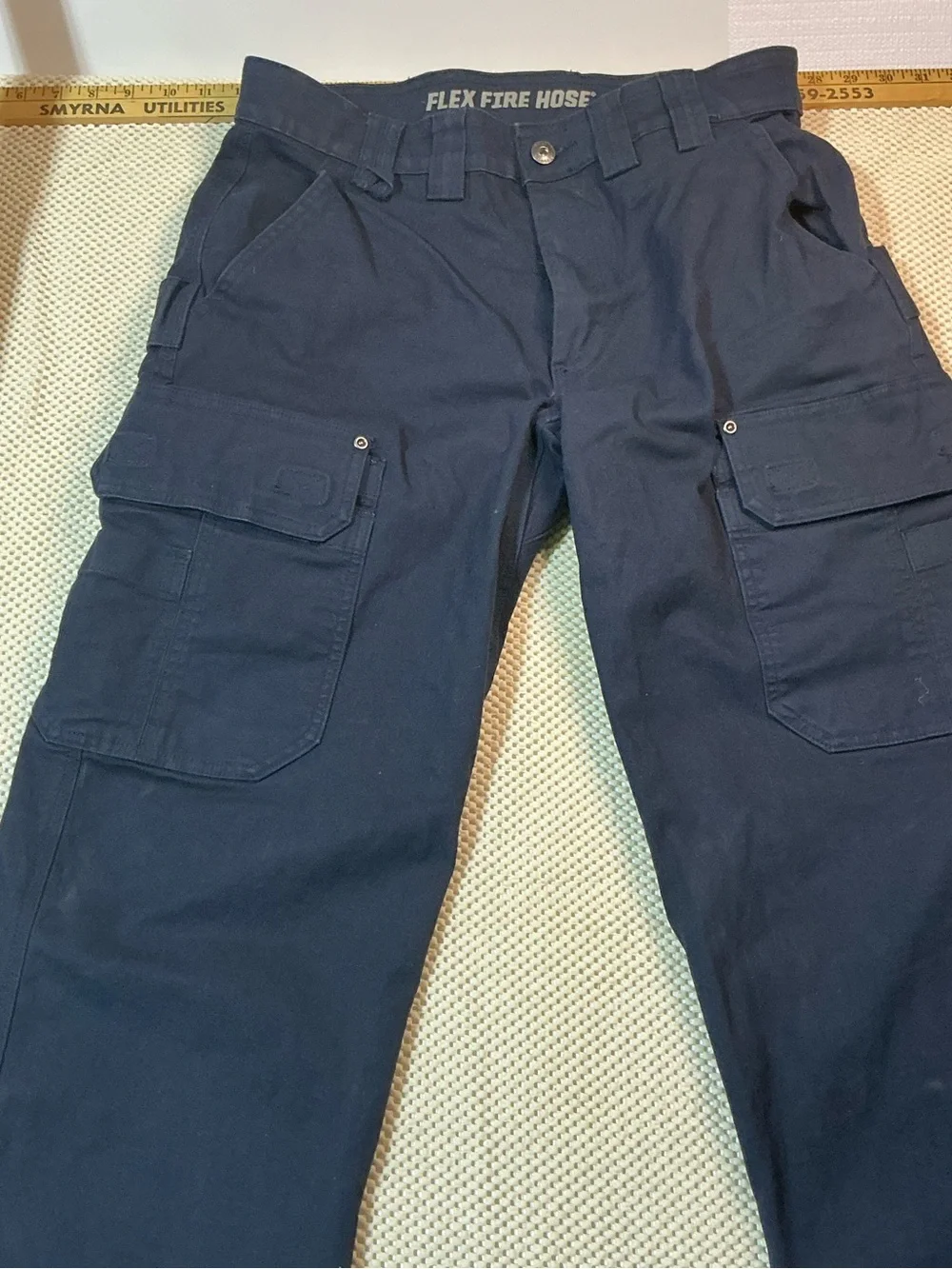 Duluth Trading Flex Fire Hose Cargo Work Pants Navy Blue Men’s 32x30 Relaxed
